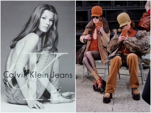 Zleva: Kate Moss pro Kleina, kolekce Fall/Winter 2017 od Jacobse