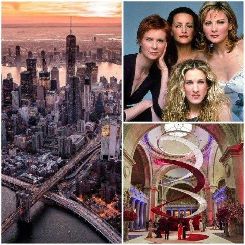 Zleva: New York, slavný seriál Sex ve městě, ples Met Gala