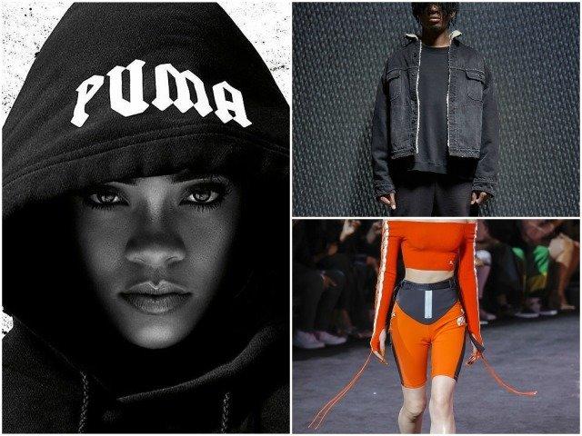 Zdroje zleva: Rihanna ve spolupráci s Pumou - http://hausofrihanna.com, kolekce Yeezy od Kanye Westa, kolekce Fenty od Rihanny – oboje https://www.vogue.com/