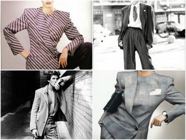 Dámské kolekce Giorgio Armani a Richard Gere pro film Americký Gigolo. Zdroje zleva: www.thenonblonde.com, www.designer-vintage.com, www.therake.com, www.npr.org.