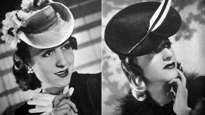 Výrazné ozdoby se na kloboucích nosily celou válku, časopis JAS 17. února 1939.  Foto: Archiv Miroslavy Burianové